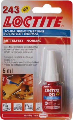 Loctite 243 / 5 ml - zajišťování šroubů středně-pevnostní